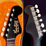 Hagstrom I, Blue, 1966, 1967, sixties, vintage, guitar, original, case, made in Sweden. Fender-shape headstock