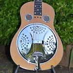 National Reso Phonic Resophonic resonator guitar, Model D. Square neck, spider bridge. Original hard shell case