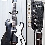 Silvertone vintage guitar by Danelectro.1963 1964 sixties. Model 1448. Silver sparkle finish