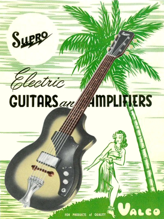 Circa 1960 Supro catalogue, featuring our single pickup Super model
