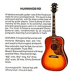 Hummingbird entry from an early sixties Gibson catalogue