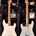 Fender Standard Stratocaster, lefty. New, (store display model). With deluxe hard case & extras