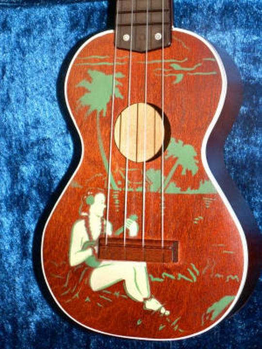 The 'Bathing Beauty' is the rarest of all the Silvertone uke designs